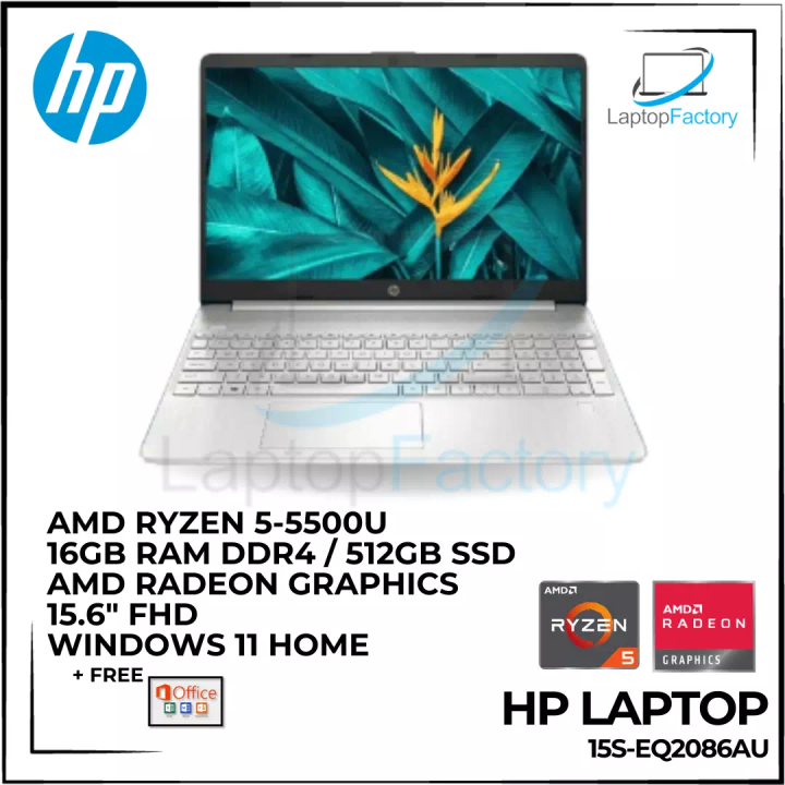 Hp Laptop 15s-eq2086AU Ryzen 5500U 16GB 512 SSD Inch