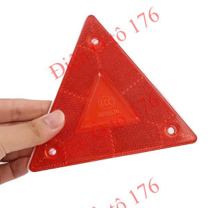 Biển cảnh báo nguy hiểm hình tam giác phản quang màu đỏ siêu sáng. Tam giác phản quang mini gắn xe tải xe đầu kéo..
