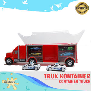 Mainan Truk Kontainer Truk Angkut Mobil Sedan Mainan Edukasi - YN4