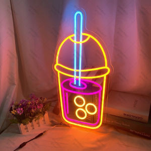 ป้ายไฟ ป้ายไฟร้าน ป้ายไฟตัวอักษร ป้ายไฟวิ่ง ป้ายไฟนีออน ป้ายไฟled ป้ายไฟOPEN ชานมไข่มุก สีทอง 50x28cm 1250บาท