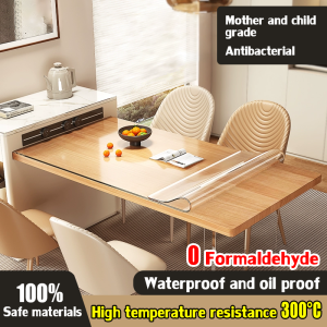 💧100% Safe materials Direct contact with food💧Thicken PVC Table Cloth Kitchen Dining Room Transparent table cover waterproof and Anti-oil Heat-proof Rectangular plastic pvc table mat clear tablecloth