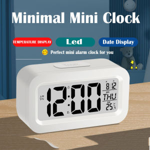 Alarm Clock Plastic LED Digital Night Light Thermometer Temperature Display Mirror Decor Useful
