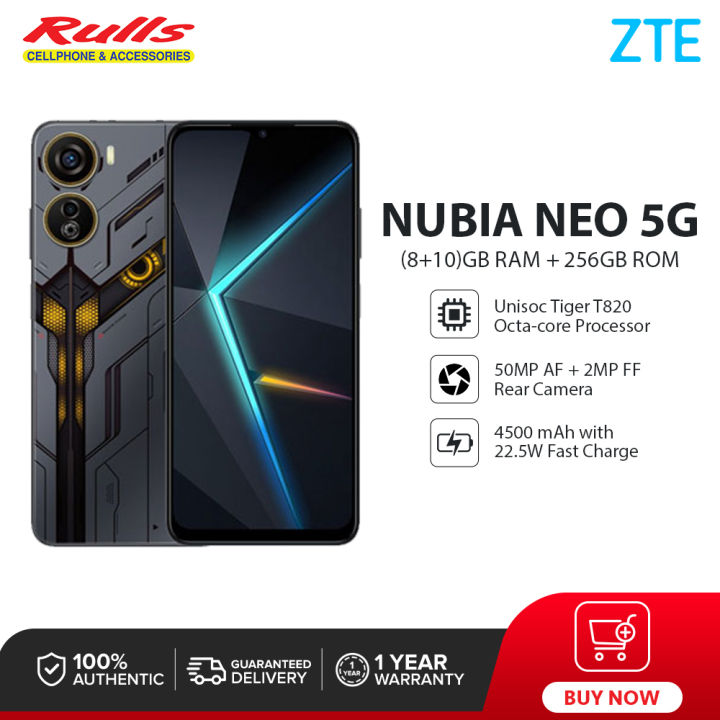 Nubia Neo 5G Smartphone, 8GB RAM + 256GB ROM, Unisoc T820, 50MP Main  Camera, 6.6” FHD+ Display, 4500mAh Battery, 22.5W Fast Charge