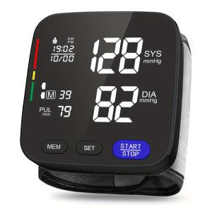 【Original 】1pc Household Wrist Blood Pressure Monitor Portable Wireless Wrist-mounted Digital Blood Pressure Monitor Can Store Up To 180 Readings For Two Users (Not Send Battery)