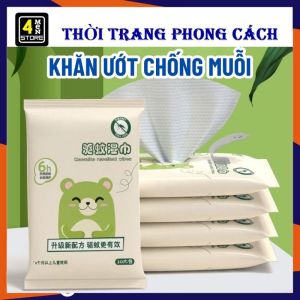 Khăn Giấy Ướt Lau Chống Muỗi Đuổi Muỗi 1 Gói / 10 Tờ Chiết Xuất Từ Dầu Thực Vật An Toàn Hiệu Quả Không Gây Kích Ứng