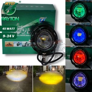 Lampu tembak 4 mode plus RTD E03L LED Rayton jauh dekat putih kuning devil merah biru hijau pelangi plus kipas Laser