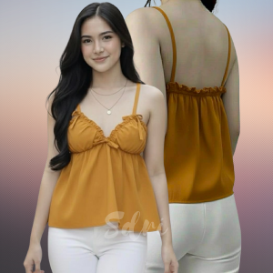 SDRI CLOVER RIBBON TOP Slim-Fitting Fit to Small to Medium Versatile Comfortable Everyday Wear Summer Top for Women Hand Wash Only