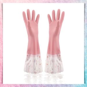 Sarung Tangan Karet Cuci Piring & Baju Panjang Lateks Anti Air Tebal Rubber Gloves Latex Waterproof