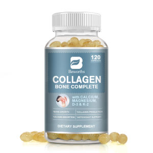 BEWORTHS Collagen Bone Complete Capsules Formula with Plant Calcium & Magnesium for Bone Growth Collagen Production Calcium Absorption Antioxidant Support
