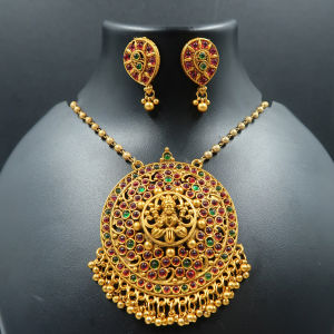 Premium Matte Gold New Lakshmi Design Indian Choker Set