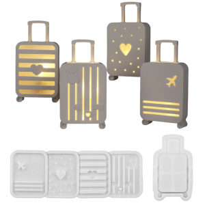 Multi Material Silicone Luggage Mold For Shadow Light Crafting Epoxy Resin Plaster Storage Tray