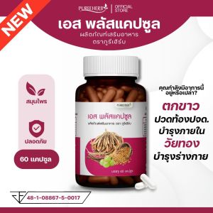 เอส พลัส แคปซูล S Plus ตราภูรีเฮิร์บ Puree Herb อาหารเสริม ผู้หญิง สมุนไพรคุณผู้หญิง ตึง ฟิต วิตามิน ตกขาว ปจด 1 กระปุก 60 แคปซูล กระชับ