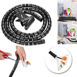 8/10/28MM 2M Cable Organizer Cable Sleeve Cable Management Flexible Cord Bundler Wire Wrap for TV PC Office Home