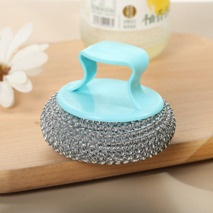 KIYO Sikat Bulat Sabut Kawat Cuci Piring Bisa Lepas dengan Gagang / Cleaning Brush Multifungsi Serbaguna / Spon Kawat Cuci Piring Panci Kuali