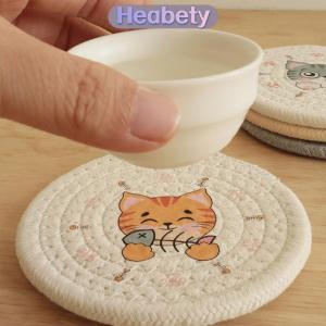 Heabety  Tấm lót bàn cách nhiệt đế lót cốc bát họa tiết mèo bền đẹp đồ trang trí nhà cửa phụ kiện nhà bếp
