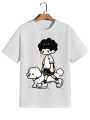 Baju Atasan Kaos Anak Pemium Lengan Pendek Unisex Cowok-Cewek Berkarakter Motif Cute Catoon Boy. 