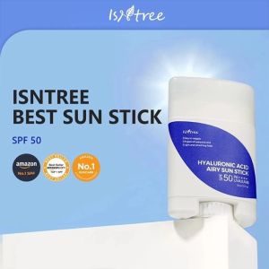 Isntree Hyaluronic Acid Airy Sun Stick SPF50+ PA++++ 22g – Lightweight Sunscreen Stick with 8 Types of HA & Niacinamide No White Cast Matte Finish Travel-Friendly