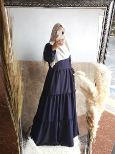 Gamis Vanesa Polos Susun Itycrepe | Dress Dayli Wanita Basic Kondangan