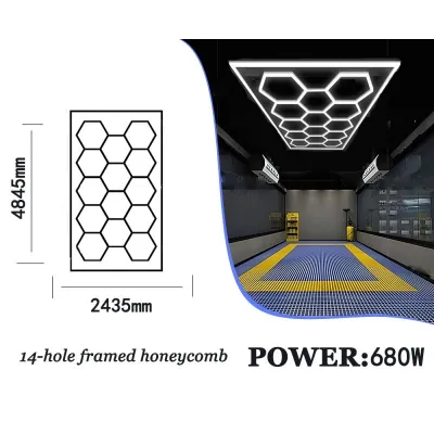 ZETA Car Wash Hexagon Led Lights For Washing Automotive Beauty Workstation Maintenance Room Ceiling Light