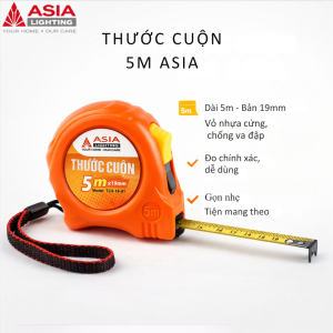 Thước Cuộn 5M ASIA Chính Hãng có lỗ ban – Dây Đo 25mm Tự Thu Hồi Khóa Giữ Chính Xác Bền Bỉ Dụng Cụ Đo Đa Năng