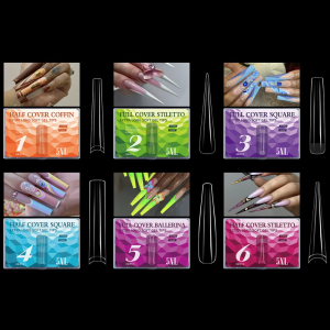 Extreme Long 5XL Clear Nail Tips for Professional Acrylic Nail 180pcs Full Cover French Style Manicure Nail Art Accesory