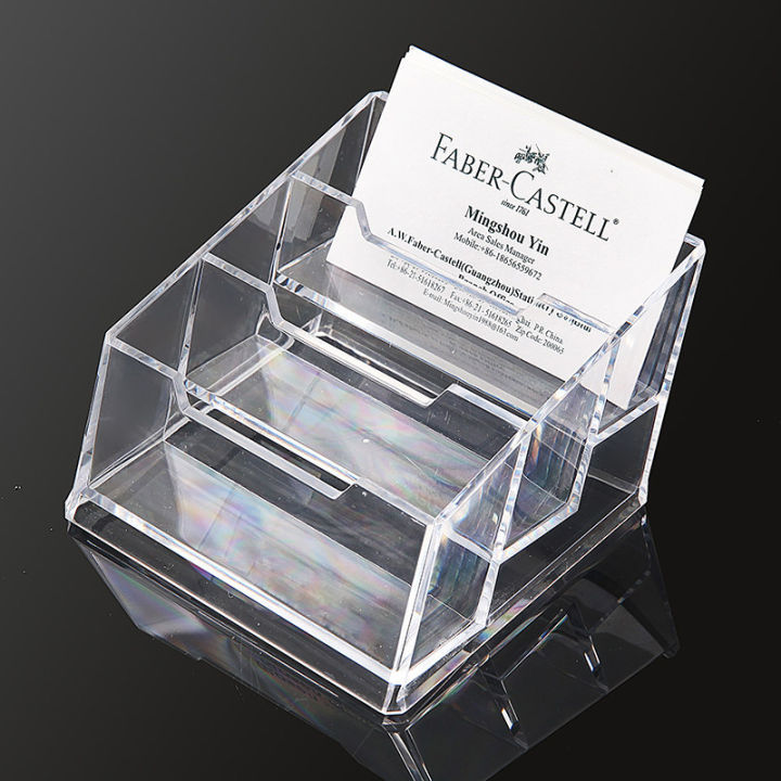 1Pc Clear Desktop Business Card Stand Holder Display Organizer Name ...