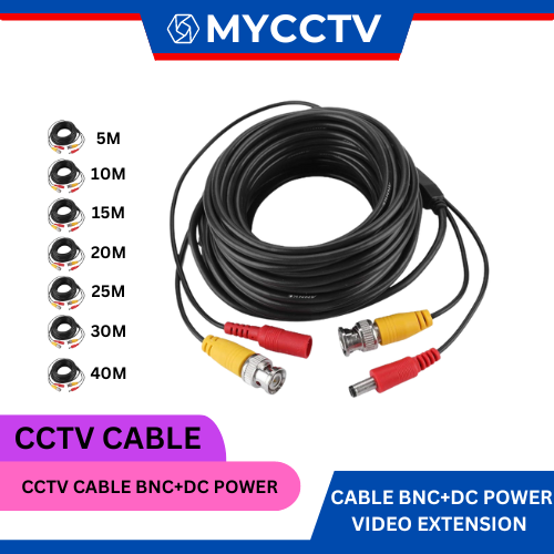 HIKVISION/DAHUA CCTV Analog Camera To DVR Cable BNC+DC Power Video