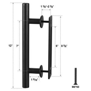 1.3KG Solid Heavy Duty Industry Style Sliding Barn Doors Pull Handle Gates Garages Sheds Metal Hardware