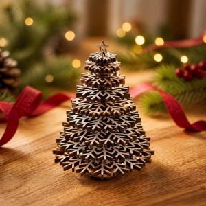 BEIBEI DIY Christmas Tree Ornament Colorable Wooden Decoration Tabletop Decor Detachable Christmas Decoration Christmas