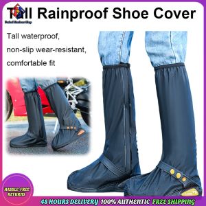 Vodool Waterproof Shoe Covers Rain Shoes Galoshes Reflective Rain Boots Over Shoes Non-Slip Rain Boot Shoe Cover for Outdoor Hiking