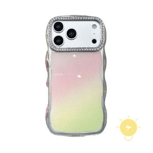 For iPhone 17 Pro Max Case TPU Water Ripple Rainbow Phone Case For 16 15 14 13 Cover Aesthetic Korean Cute