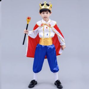 (COOLKID)Prince Costume Childrens Halloween Boys Clothes King Cosplay Costume Play Out Costume Show Makeup Costume