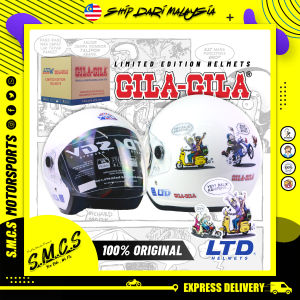 LTD GILA-GILA Helmet Sport (LIMITED EDITION) Sirim Certified (45 YEARS ANNIVERSARY) TOPI Gila-Gila Size L 60CM White HELMET COLLECTION