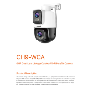 TENDA กล้องวงจรปิด WIFI 6 ล้านพิกเซล รุ่น CH9-WCA  Dual Lens