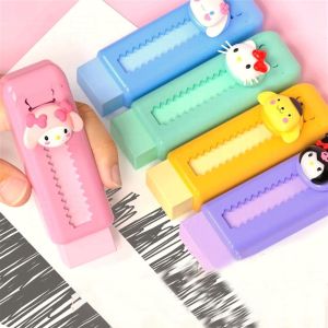 OKDEALS เรซิน ยางลบลบ พลาสติกทำจากพลาสติก รางวัลของขวัญรางวัล ยางลบแบบผลักและดึง น่ารักน่ารักๆ พับเก็บได้ ยางลบไบโอโรล