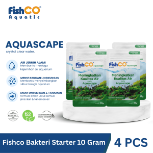 FISHCO Pond Probiotik Kolam – Bakteri Baik Penjernih Kolam 10gr 4pcs