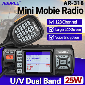 ABBREE AR-318 Mini Mobile Radio 25W U/V Band Long Range Dual Mode Watch Voice Encryption Car Transceiver Walkie Talkie