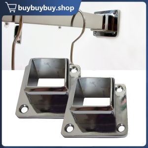 SUS304 Square Flange With Neck 2" x 2" Inner Dia For Stairs Tubular Hairline Railings