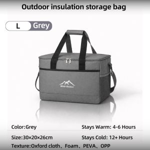 Waterproof Food Bag 21/35L Cooler Insulated Bag Big Lunch Bag Leakproof Portable Soft Cooler