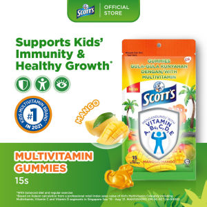 SCOTTS Multivitamin Gummies for Kids Vitamin A B6 C D & Zinc For Healthy Growth Bone Eye & Immunity 15s