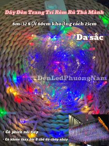 Bộ Đèn Rèm Thả Trang Trí Ngoài Trời Chống Nước Siêu Đẹp Đèn Rèm Mành Mưa