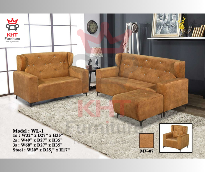 (Klang Valley) Sofa 1, 2 , 3 Seater and Stool Full Set Fabric Sofa Lazada