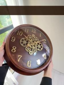 Sacesr Retro Gear Mechanical Wall Clock Living Room Luxury Wall Clocks Bedroom Silent Watch Nordic Interior Unique Aesthetic Decoration 5B8Q6