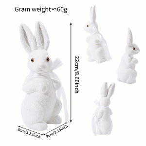 Rabbit Decoration Unique Rabbit Ornament Exquisite Details Cute White Foam Warm Colored Egg