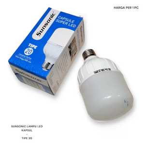 Lampu Bohlam Sunsonic Capsule Super LED 8 Watt Tipe 20  Cahaya Putih Energy Hemat