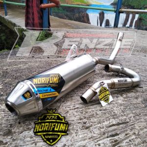 Knalpot Norifumi Rocket 4 Competition Stainless Crf 150 Klx 150 BF S G Dtracker 150 Wr 155 Suara Ngebas Full System