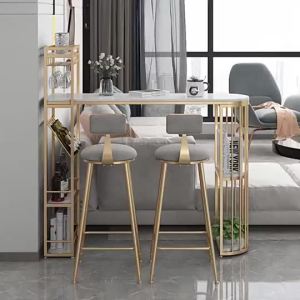 [Cozy ]Nordic Light luxury marble bar table household living room dining table partition wine cabinet integrated simple modern high foot tables and chairs supplementary order needed