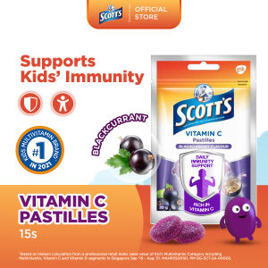 SCOTTS Vitamin C Pastilles Supplement for Children Support Immunity Healthy Skin & Gums 30g