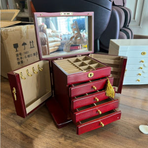 [Hàng Cao Cấp] Tủ Rương Gỗ Đựng Đồ Trang Sức 5 Tầng Khóa Số MQ865 Hộp Đựng Đồ Trang Sức Nhẫn Đồng Hồ Bằng Gỗ Cao Cấp