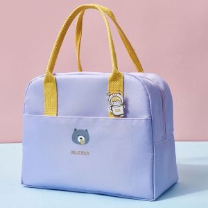 Large Capacity Insulation Lunch Bag with Zipper Waterproof Portable Design For Office School